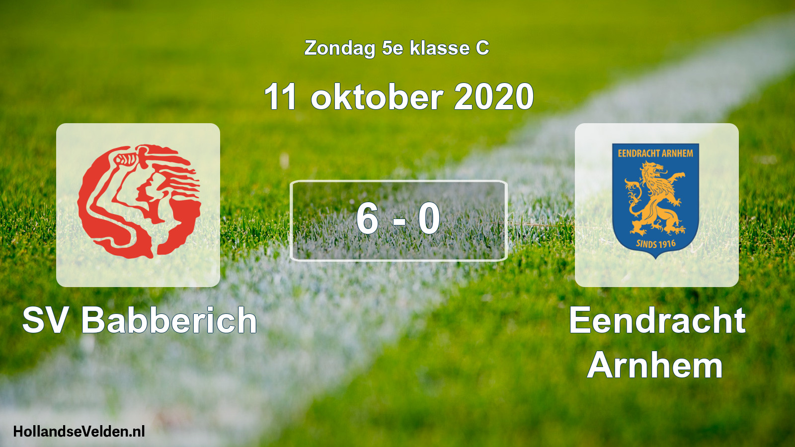 Total number of matches played: SV Babberich - Eendracht Arnhem 6 - 0 (11 October 2020)