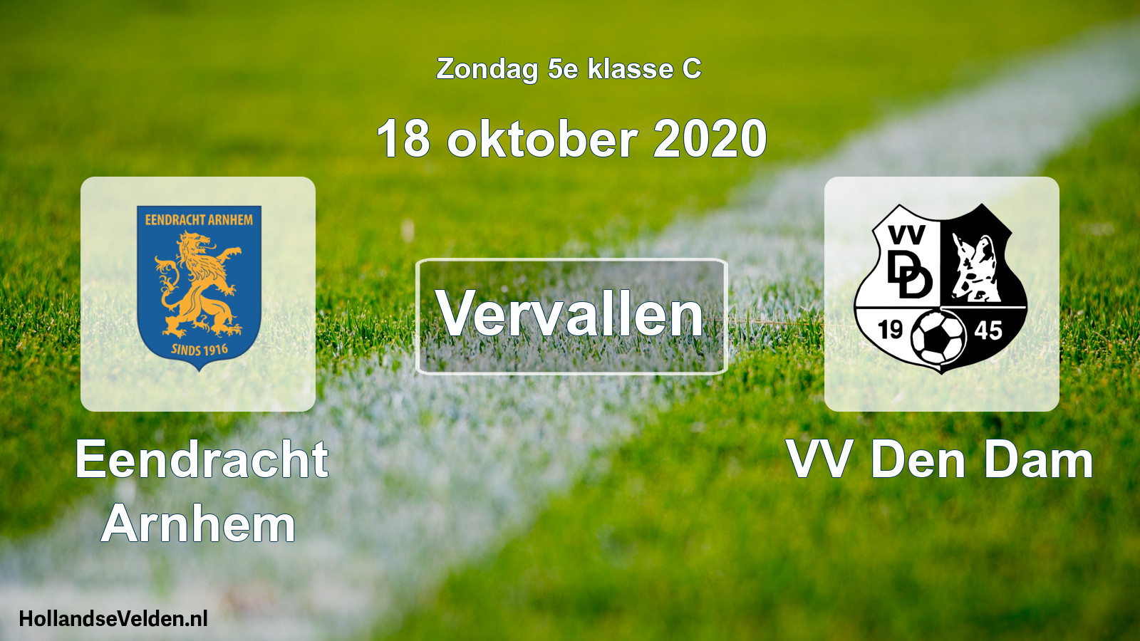 Scheduled Match: Eendracht Arnhem - VV Den Dam (18 October 2020)