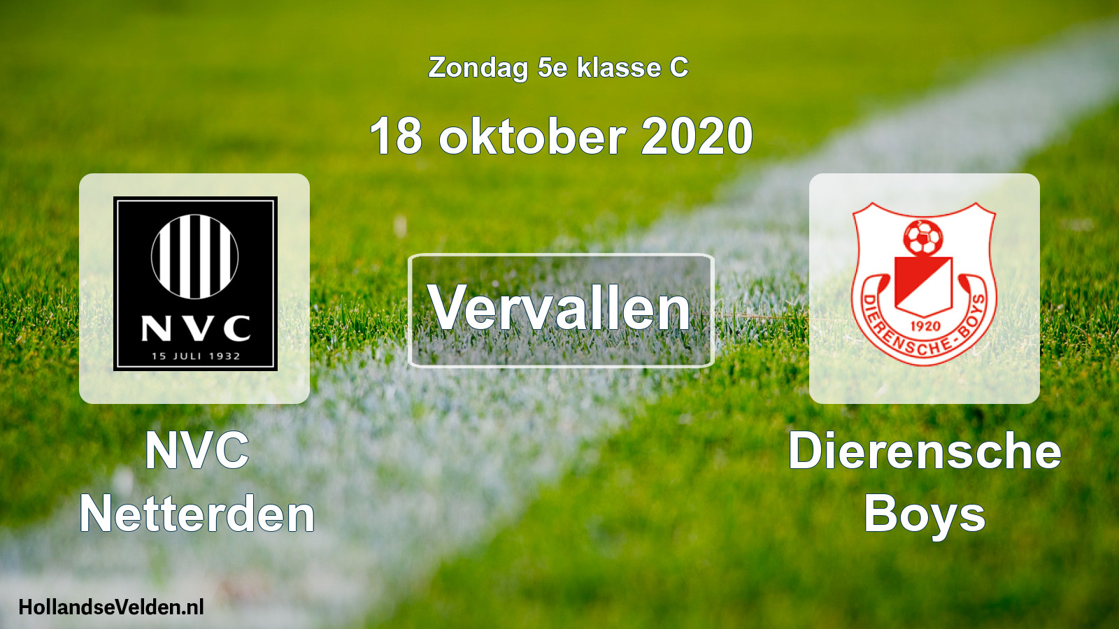 Scheduled Match: NVC Netterden - Dierensche Boys (18 October 2020)