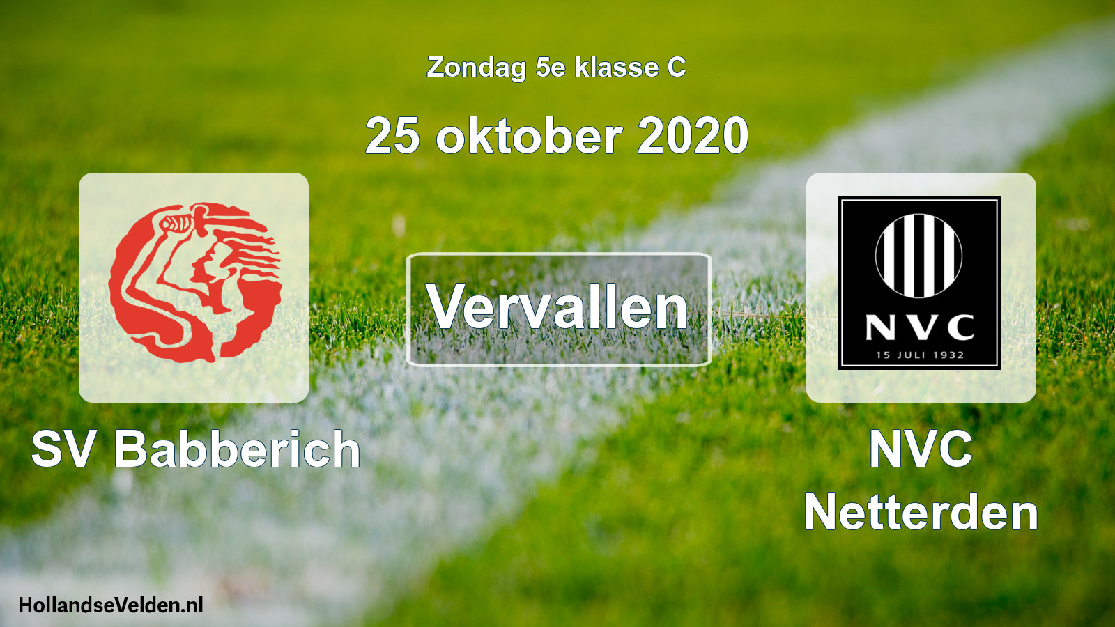 Scheduled Match: SV Babberich - NVC Netterden (25 October 2020)