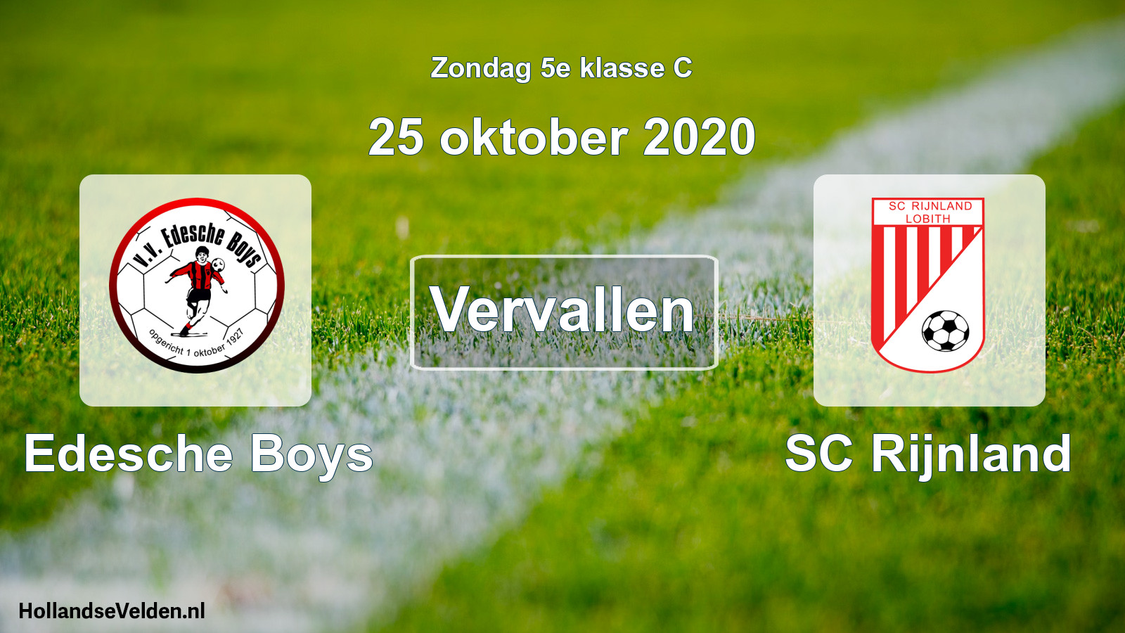 Scheduled Match: Edesche Boys - SC Rijnland (25 October 2020)