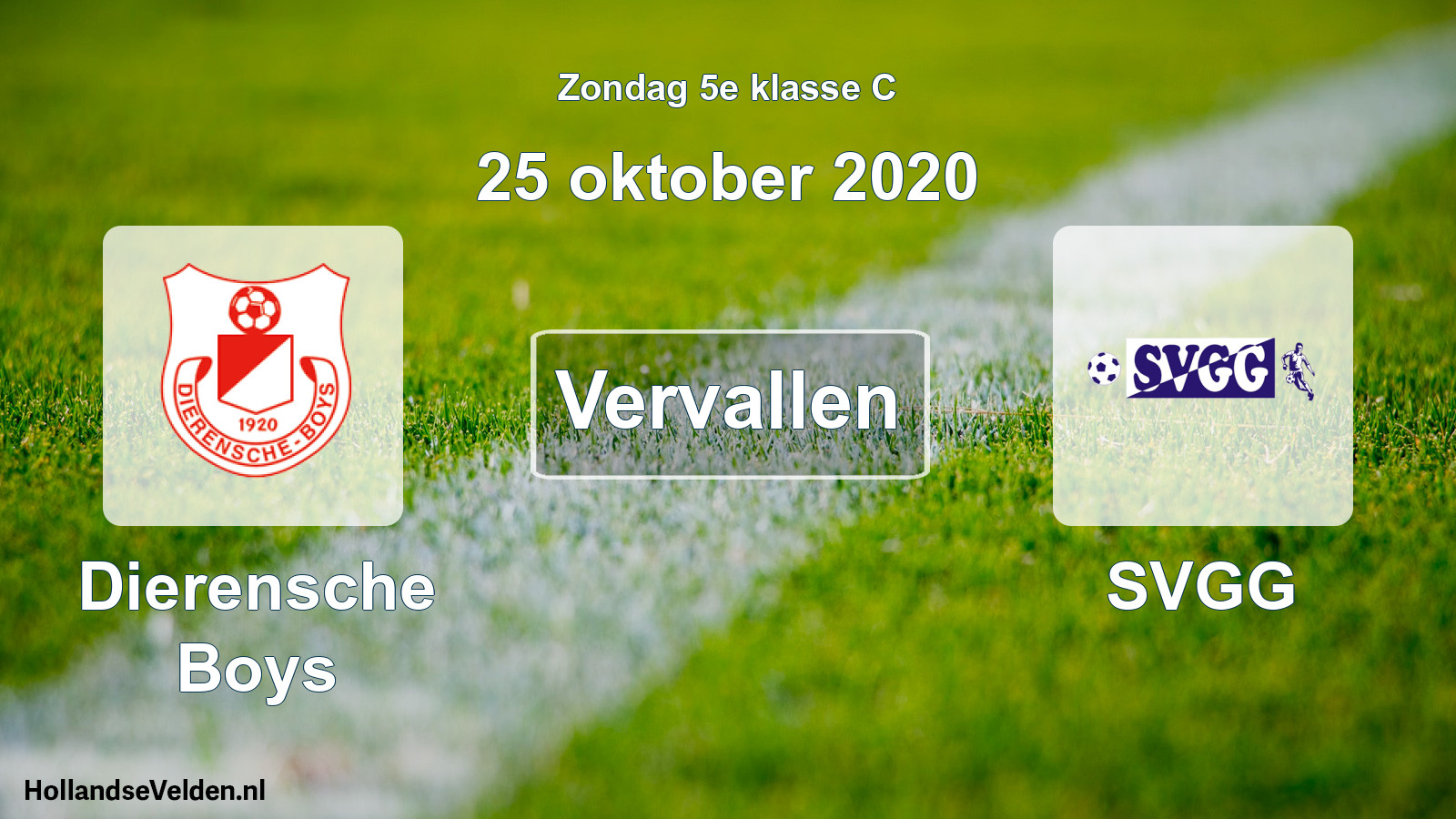 Scheduled Match: Dierensche Boys - SVGG (25 October 2020)