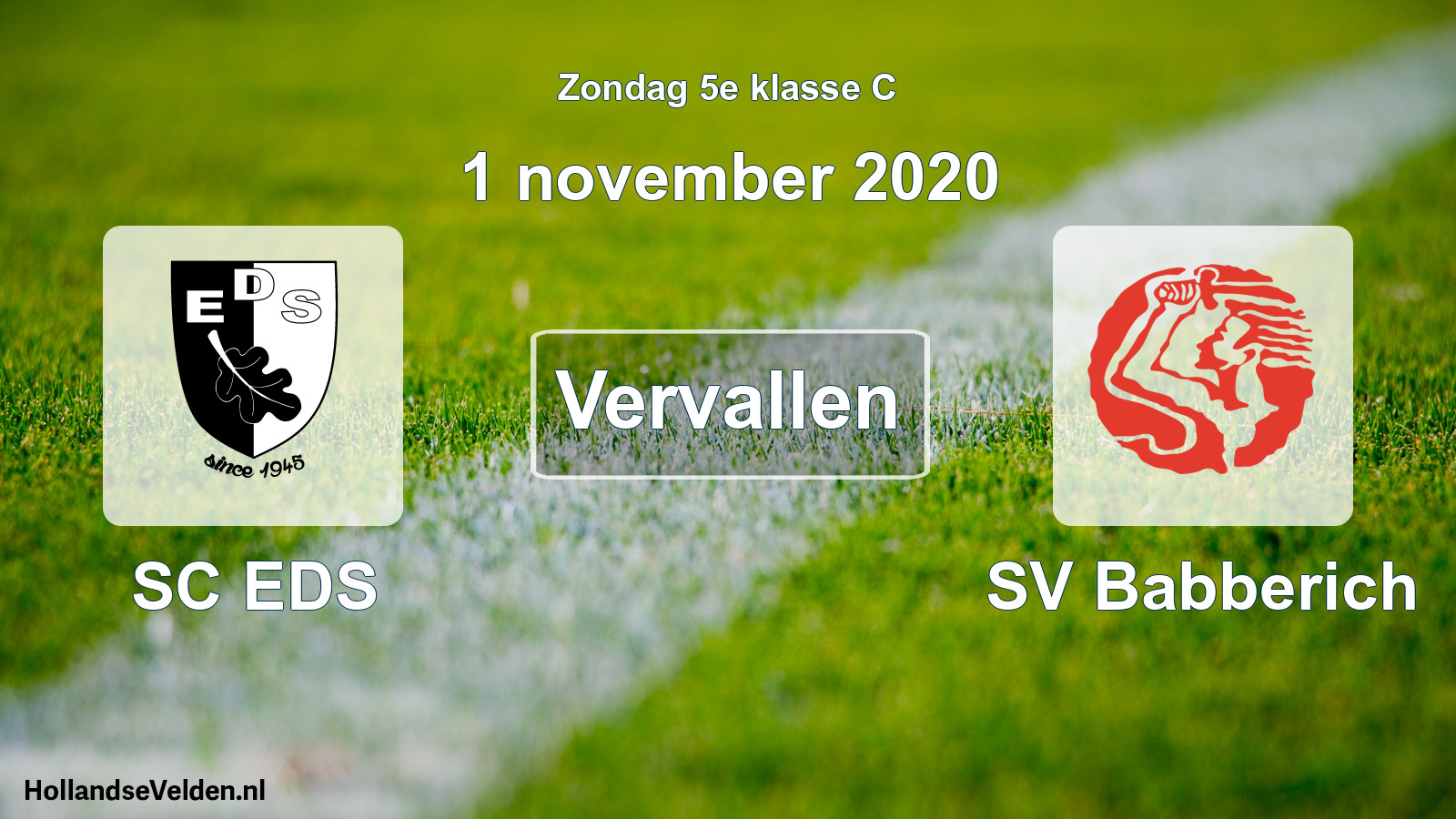 Scheduled Match: SC EDS - SV Babberich (1 November 2020)