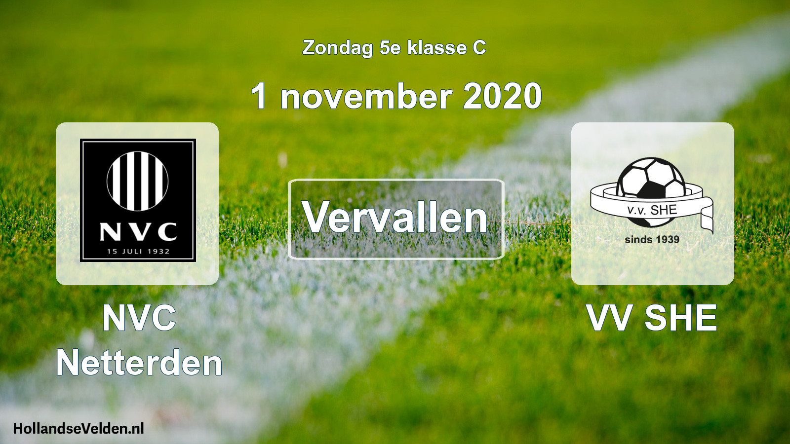 Scheduled Match: NVC Netterden - VV SHE (1 November 2020)