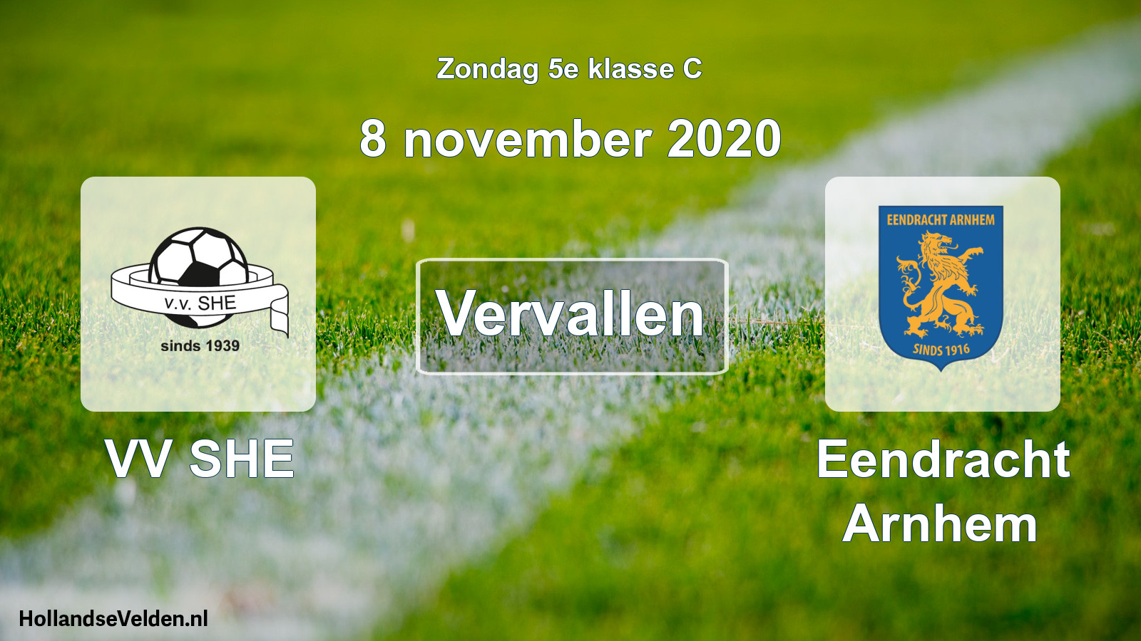 Scheduled Match: VV SHE - Eendracht Arnhem (8 November 2020)