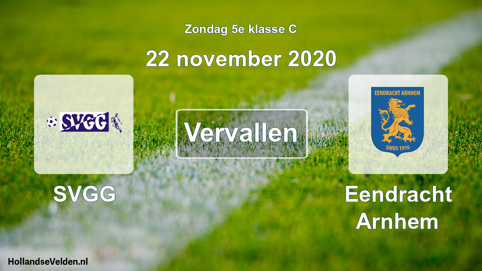Scheduled Match: SVGG - Eendracht Arnhem (22 November 2020)