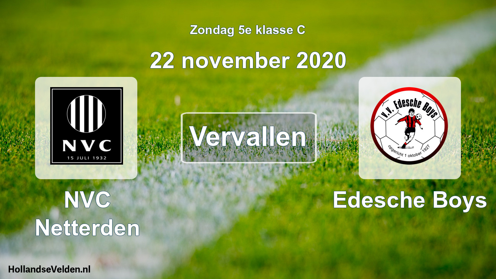 Scheduled Match: NVC Netterden - Edesche Boys (22 November 2020)
