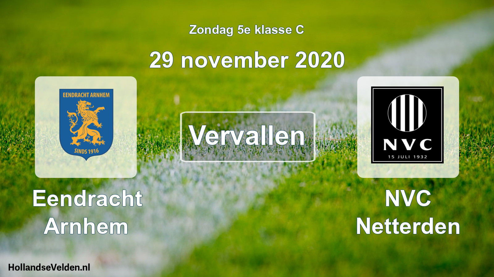 Scheduled Match: Eendracht Arnhem - NVC Netterden (29 November 2020)