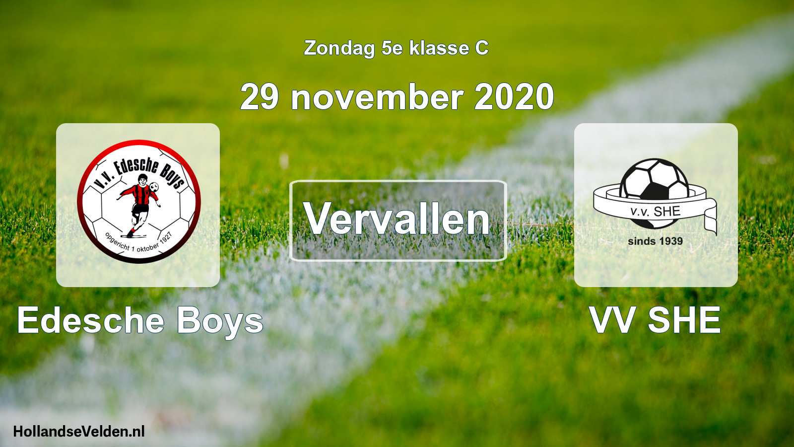 Scheduled Match: Edesche Boys - VV SHE (29 November 2020)