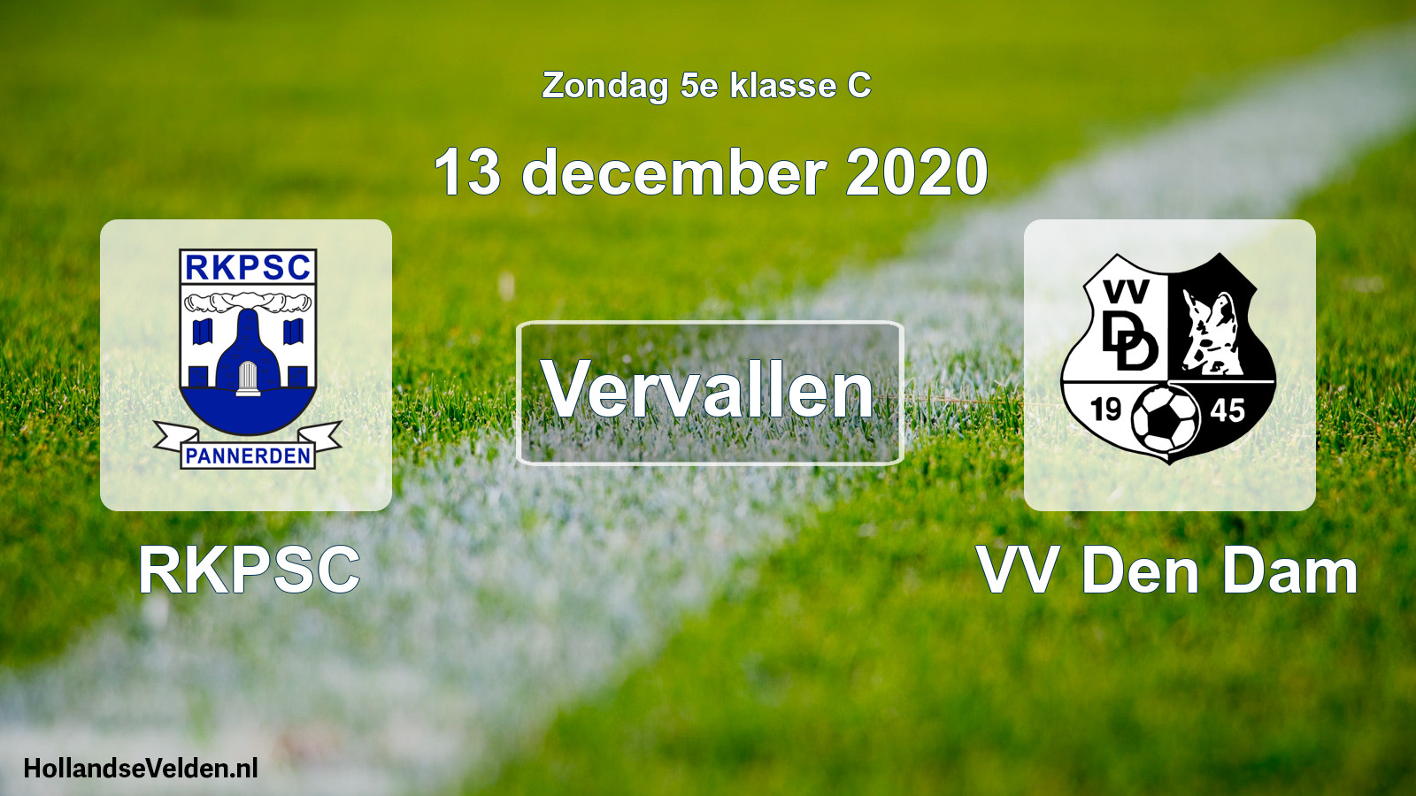 Scheduled Match: RKPSC - VV Den Dam (13 December 2020)