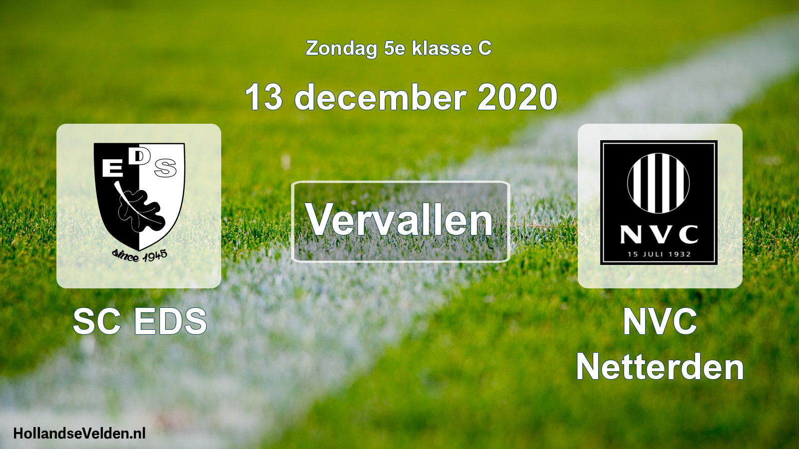 Scheduled Match: SC EDS - NVC Netterden (13 December 2020)