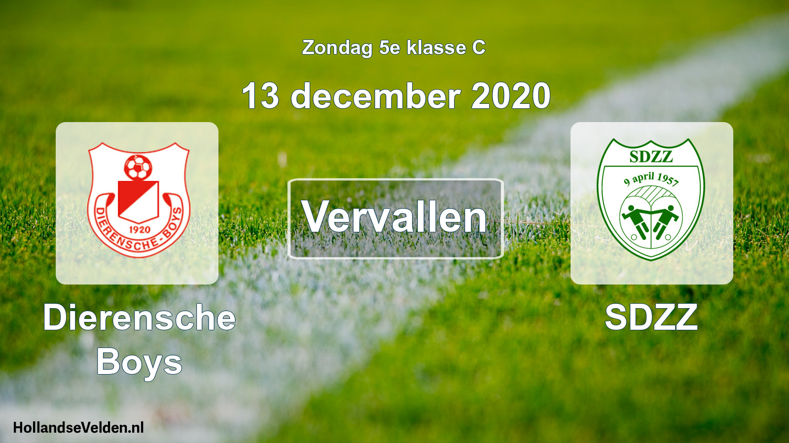 Scheduled Match: Dierensche Boys - SDZZ (13 December 2020)