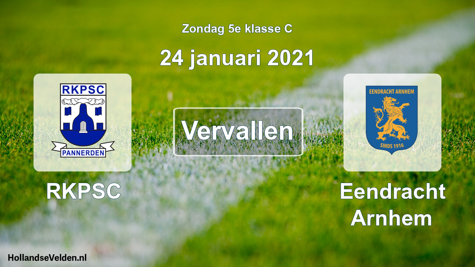 Scheduled Match: RKPSC - Eendracht Arnhem (24 January 2021)