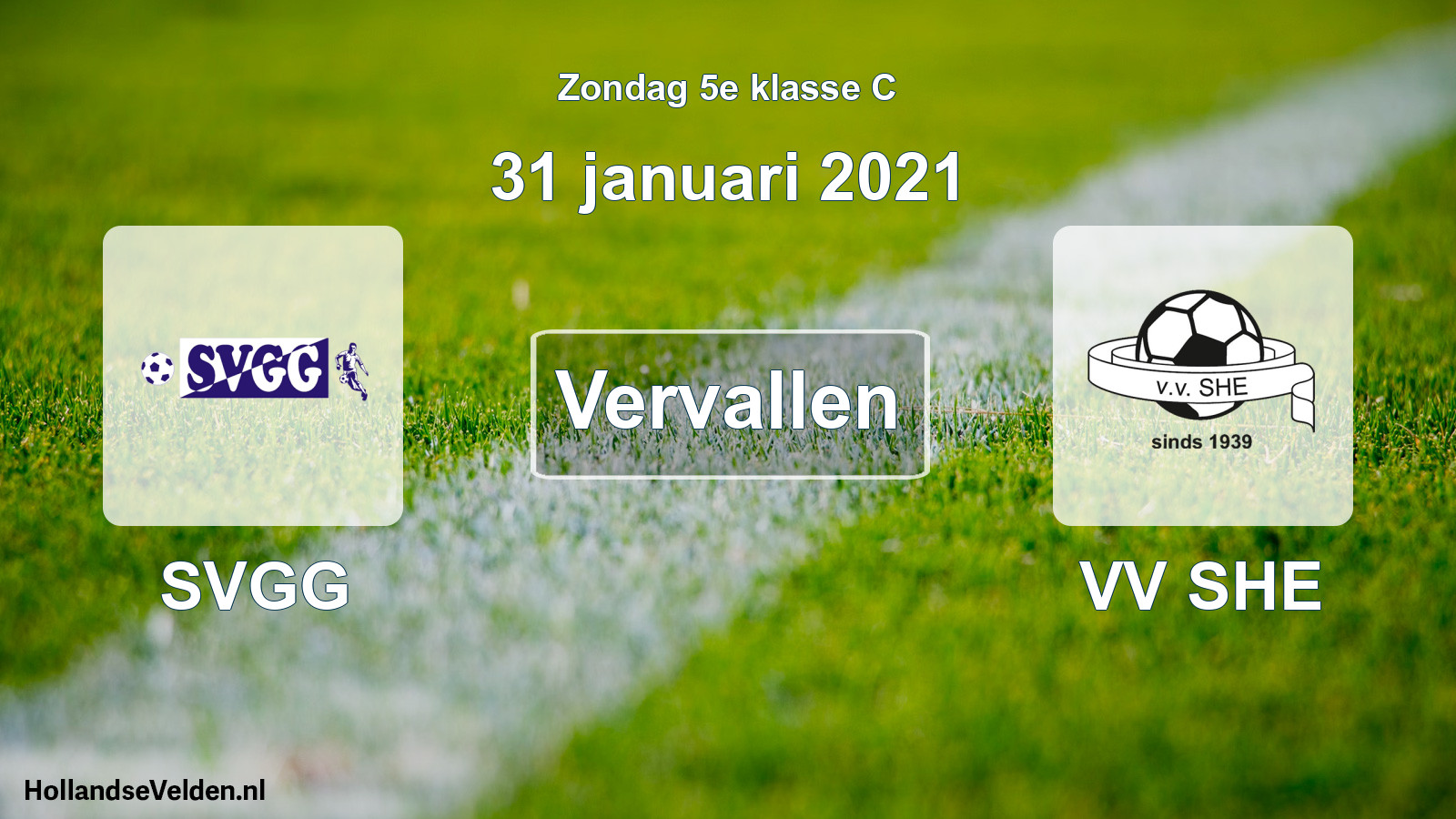 Scheduled Match: SVGG - VV SHE (31 January 2021)