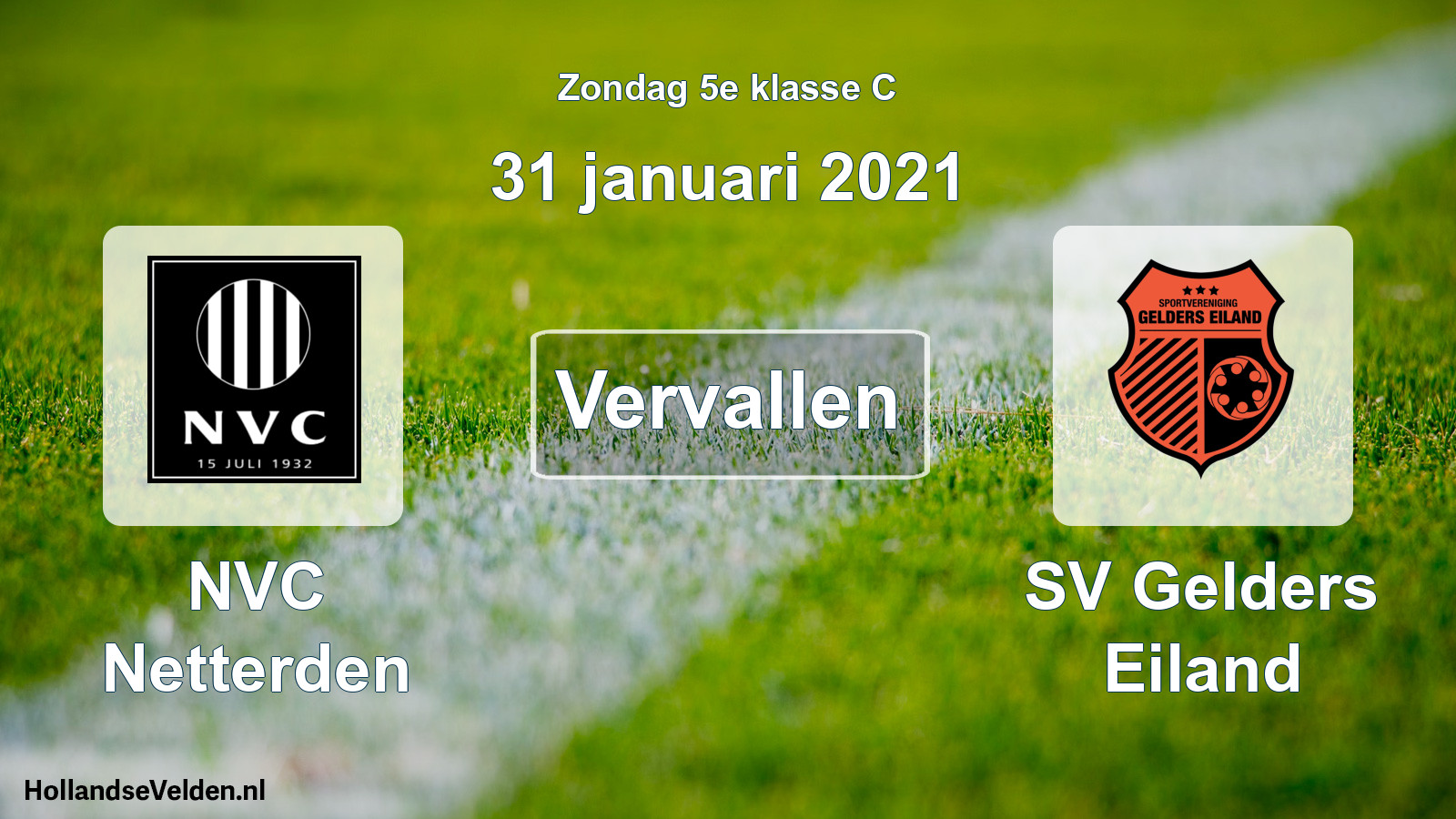 Scheduled Match: NVC Netterden - SV Gelders Eiland (31 January 2021)