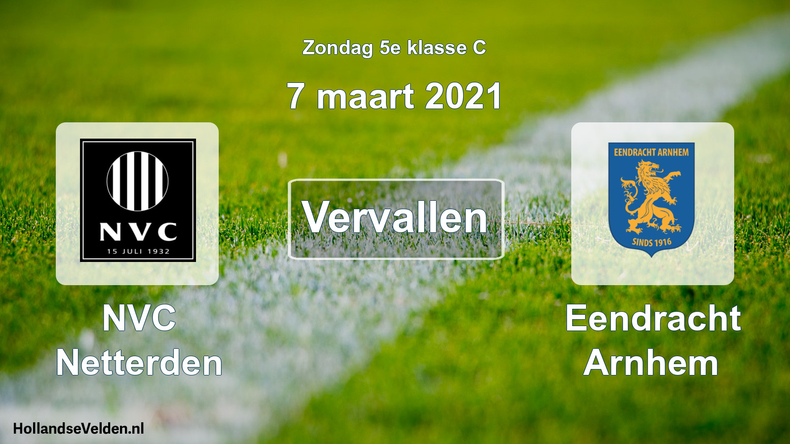 Scheduled Match: NVC Netterden - Eendracht Arnhem (7 March 2021)