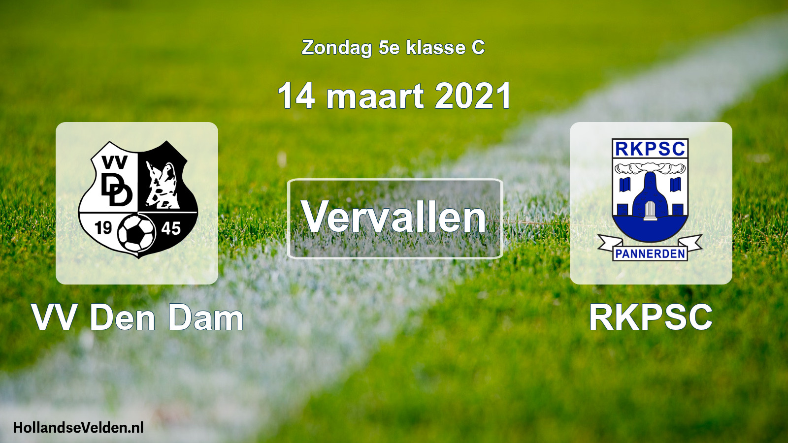 Scheduled Match: VV Den Dam - RKPSC (14 March 2021)