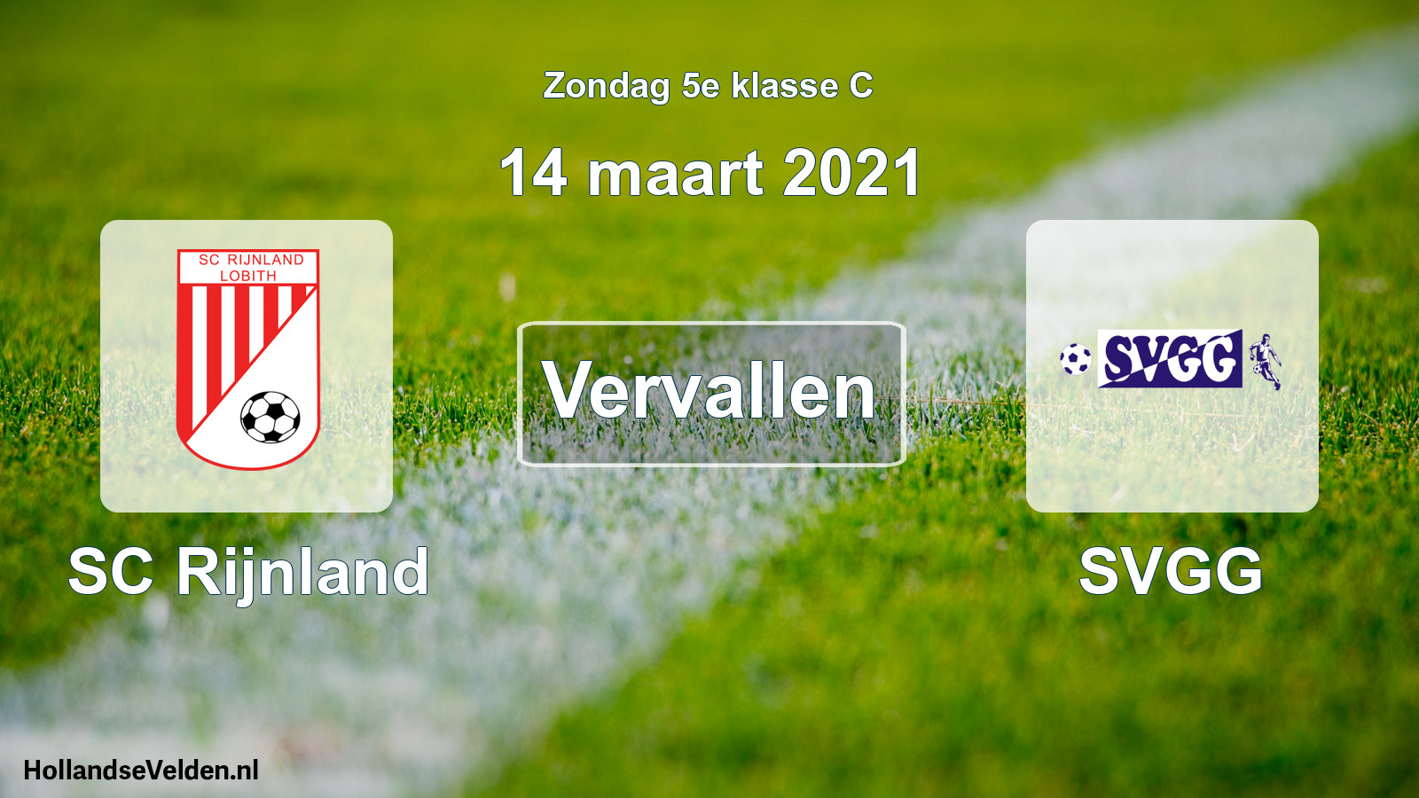 Scheduled Match: SC Rijnland - SVGG (14 March 2021)