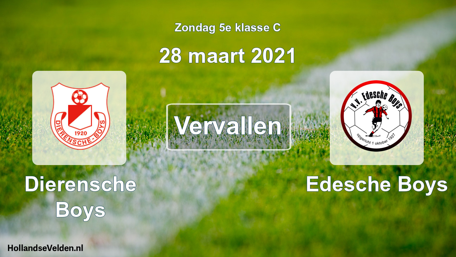 Scheduled Match: Dierensche Boys - Edesche Boys (28 March 2021)