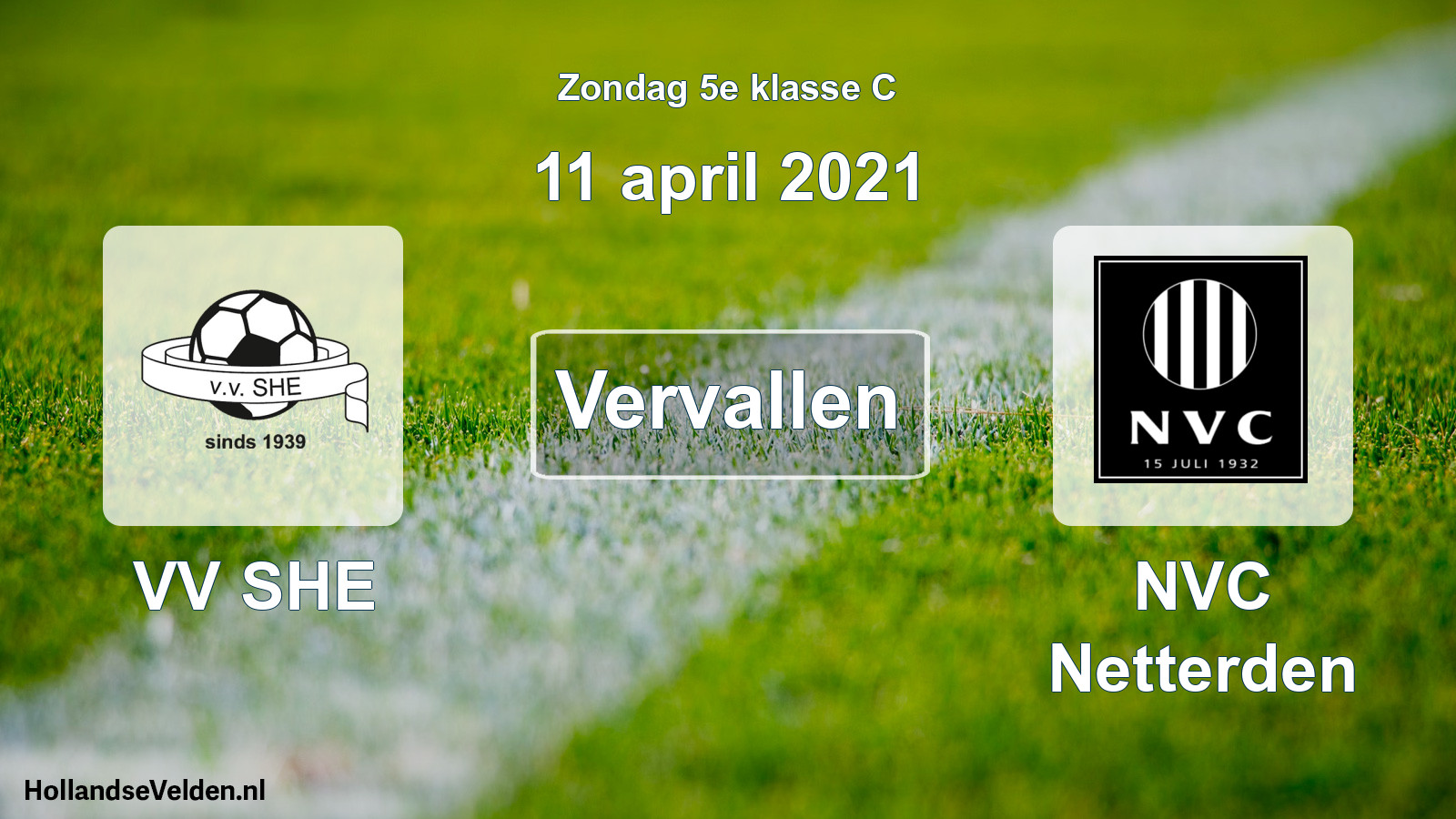 Scheduled Match: VV SHE - NVC Netterden (11 April 2021)