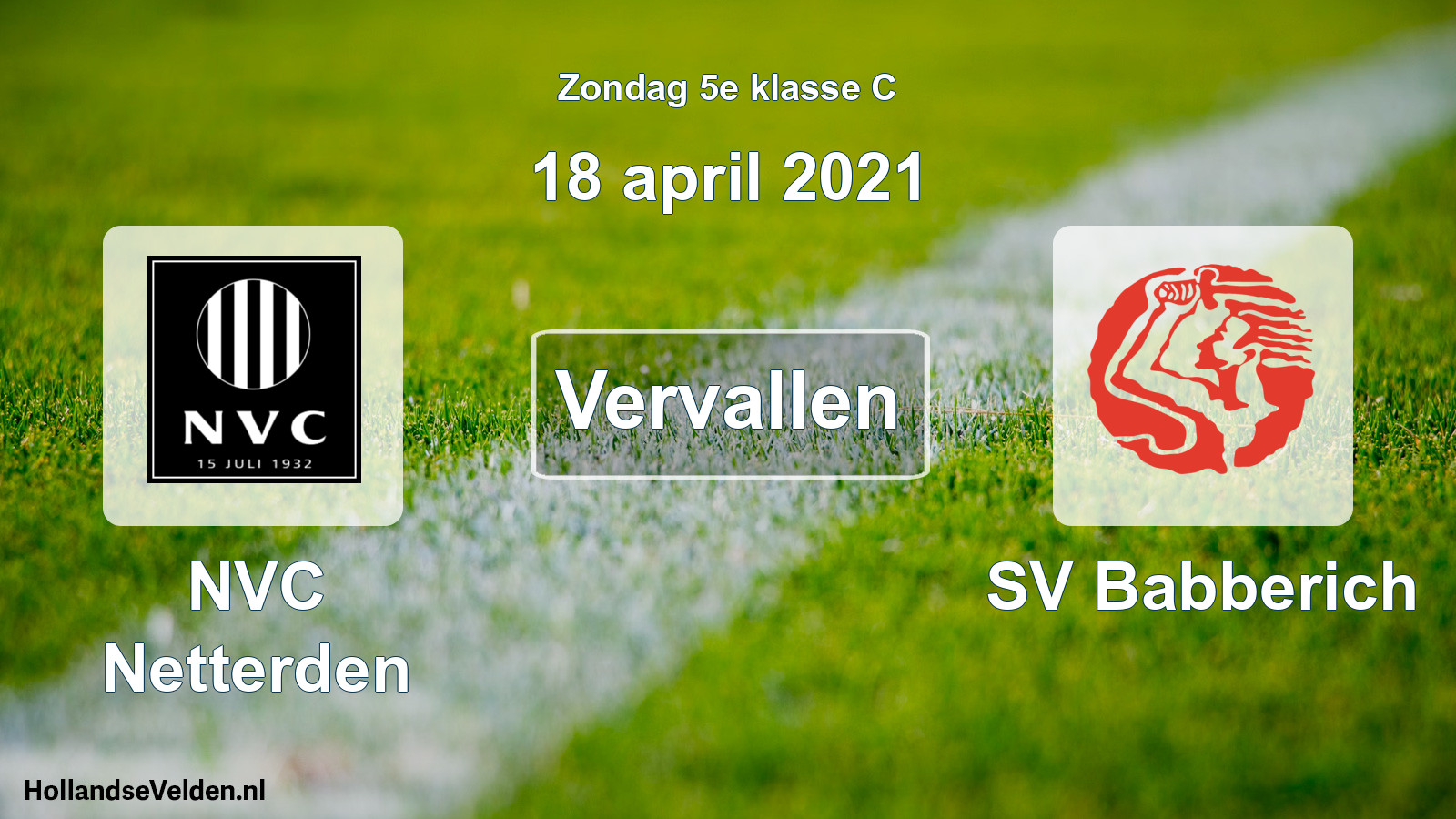 Scheduled Match: NVC Netterden - SV Babberich (18 April 2021)
