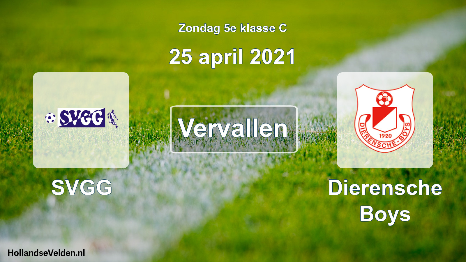 Scheduled Match: SVGG - Dierensche Boys (25 April 2021)