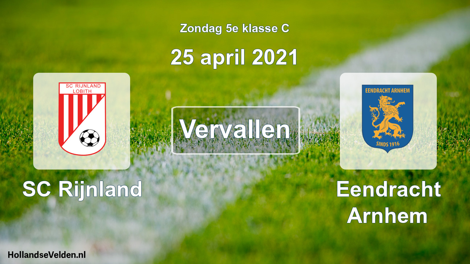 Scheduled Match: SC Rijnland - Eendracht Arnhem (25 April 2021)