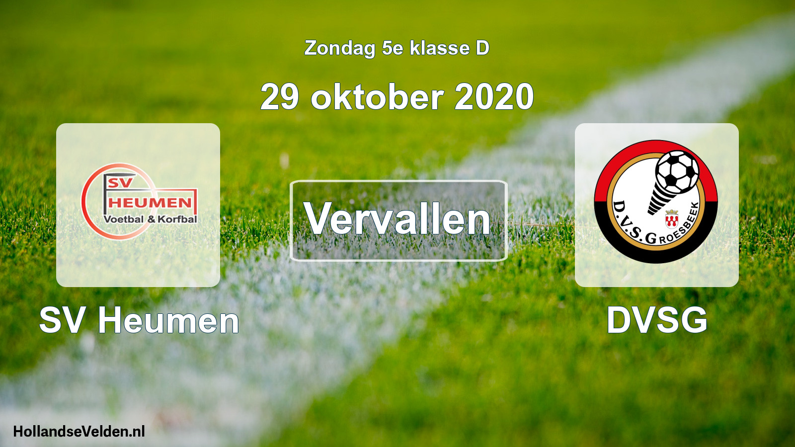 Scheduled Match: SV Heumen - DVSG (29 October 2020)
