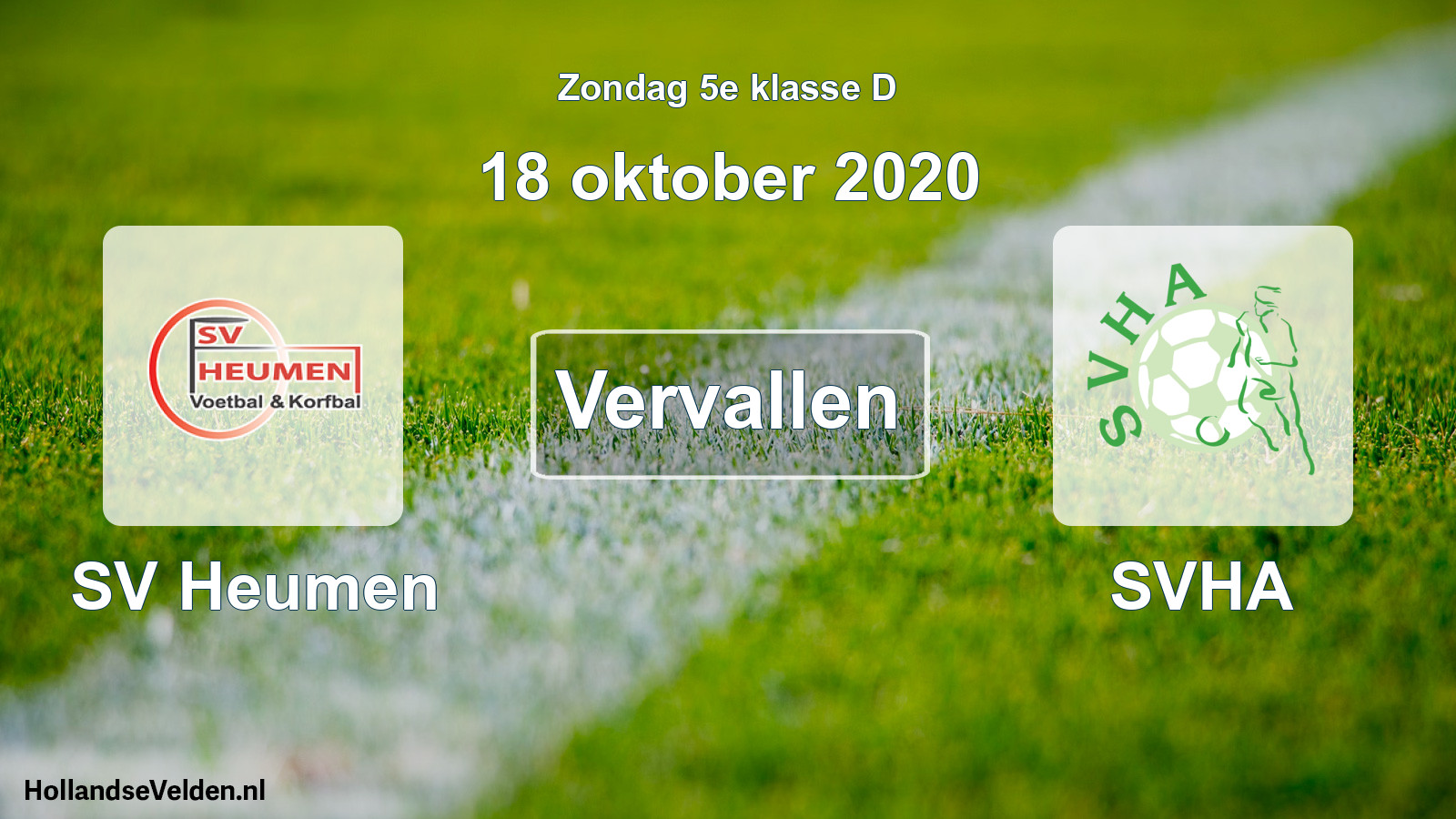 Scheduled Match: SV Heumen - SVHA (18 October 2020)
