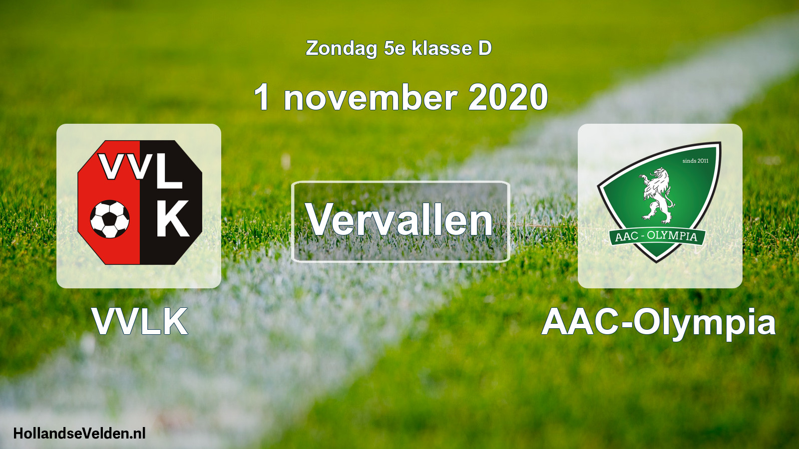 Scheduled Match: VVLK - AAC-Olympia (1 November 2020)