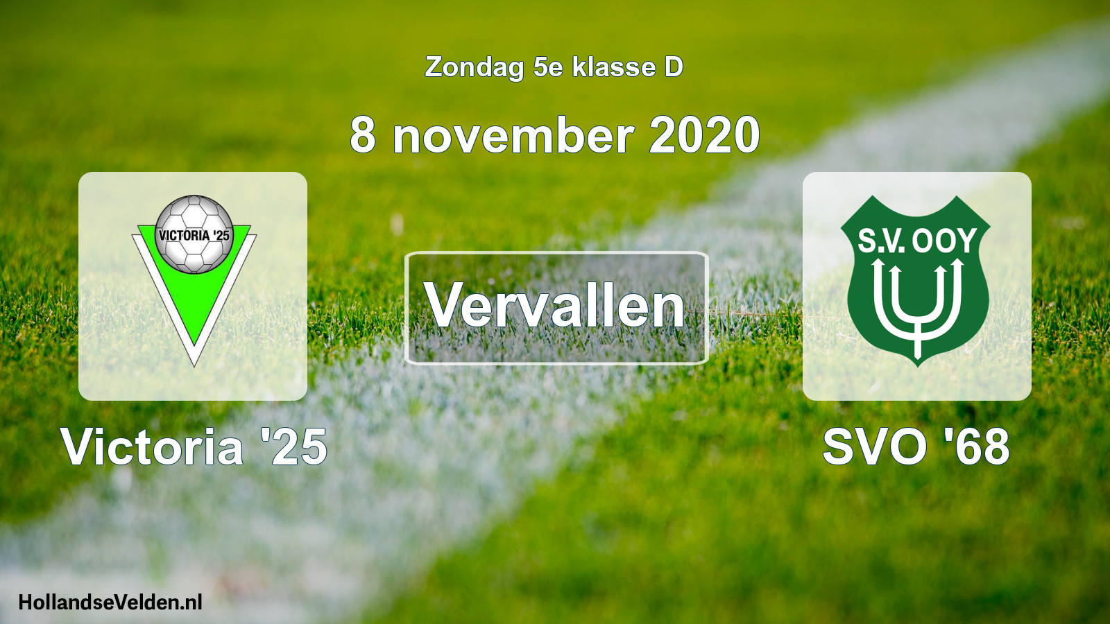 Scheduled Match: Victoria '25 - SVO '68 (8 November 2020)