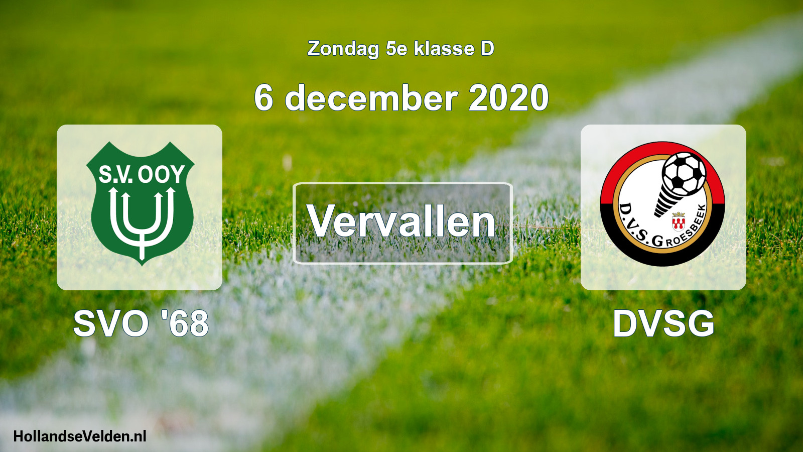 Scheduled Match: SVO '68 - DVSG (6 December 2020)