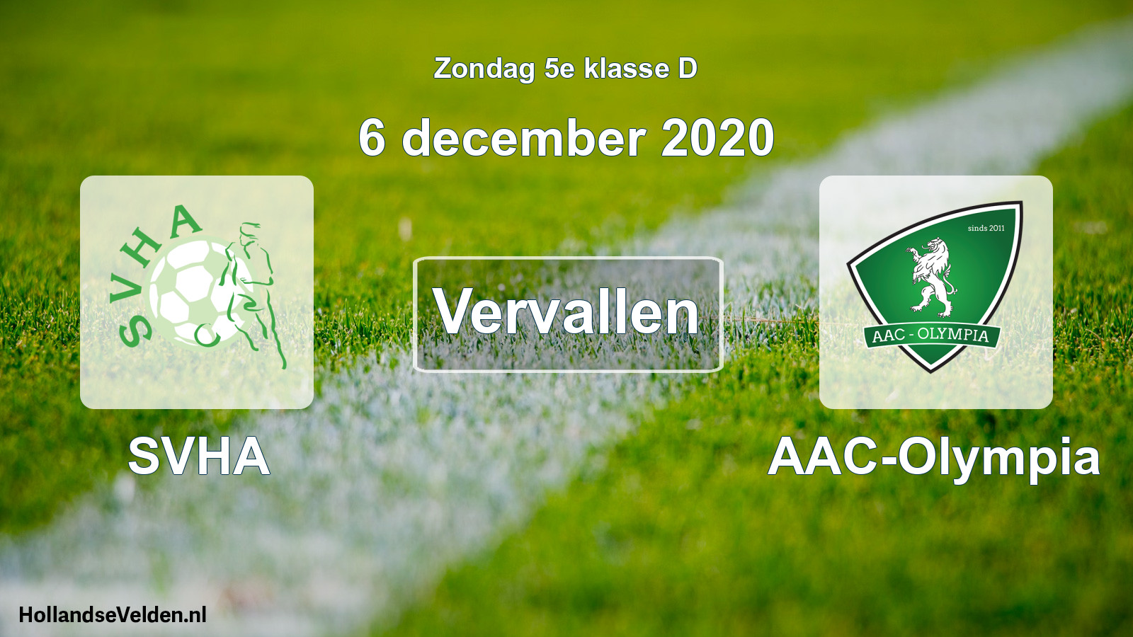 Scheduled Match: SVHA - AAC-Olympia (6 December 2020)