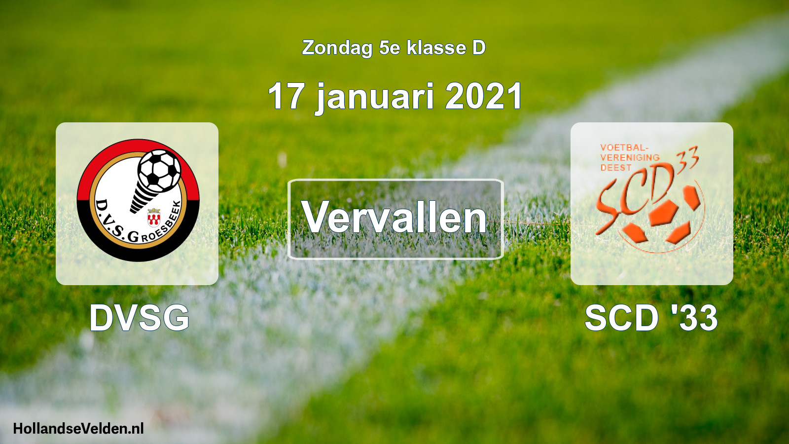 Scheduled Match: DVSG - SCD '33 (17 January 2021)