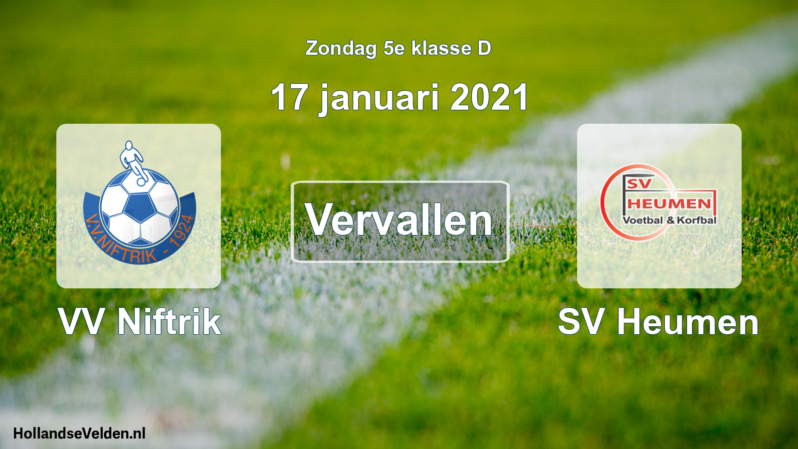 Scheduled Match: VV Niftrik - SV Heumen (17 January 2021)
