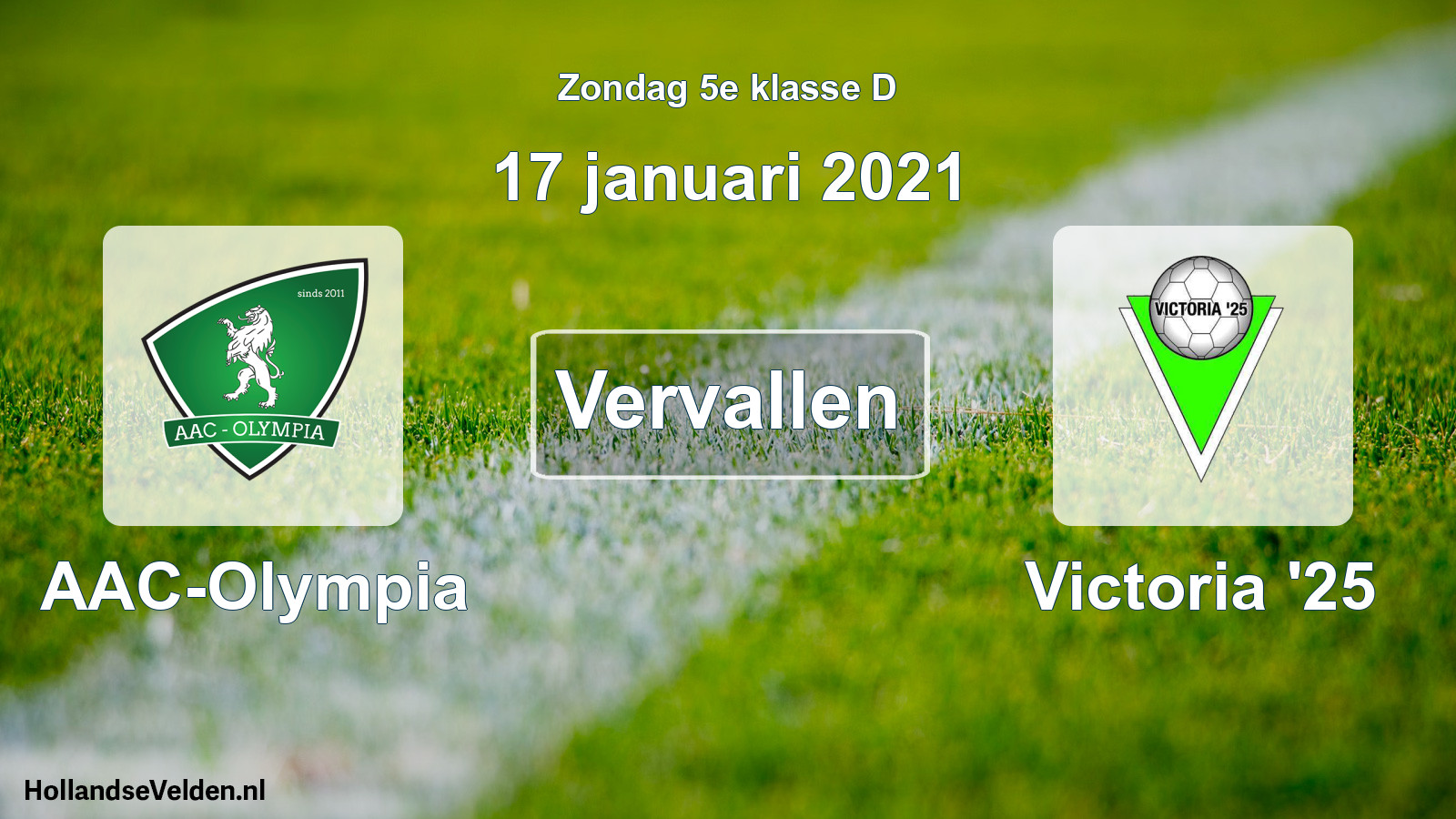 Scheduled Match: AAC-Olympia - Victoria '25 (17 January 2021)