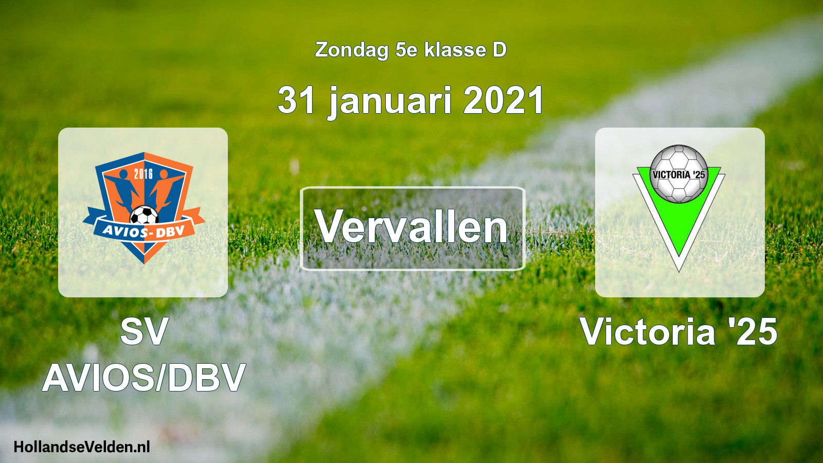 Scheduled Match: SV AVIOS/DBV - Victoria '25 (31 January 2021)