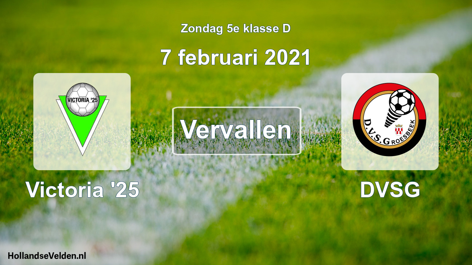 Scheduled Match: Victoria '25 - DVSG (7 February 2021)