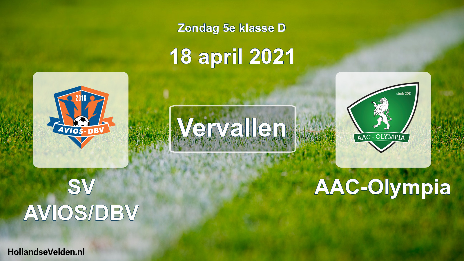 Scheduled Match: SV AVIOS/DBV - AAC-Olympia (18 April 2021)