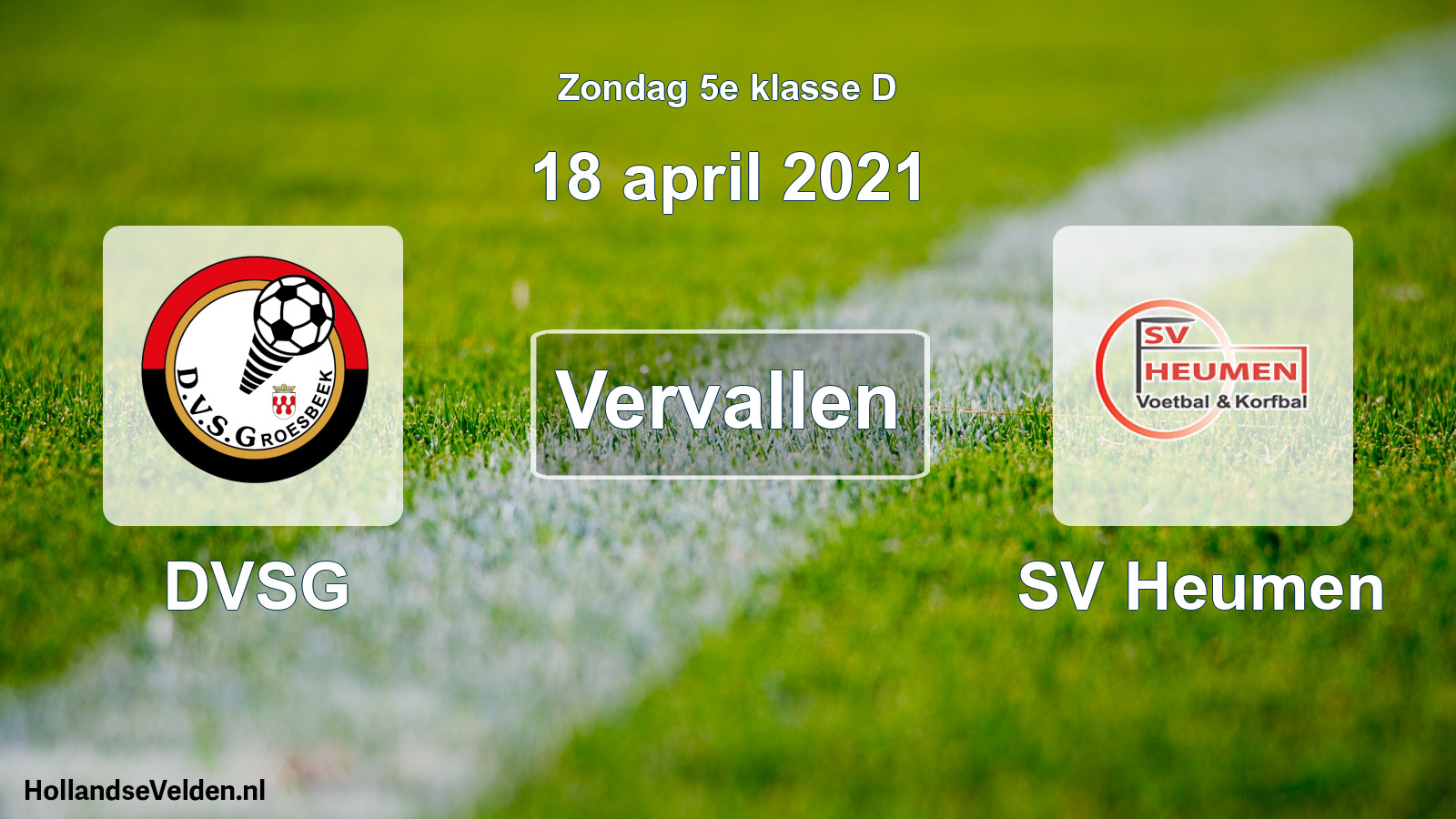 Scheduled Match: DVSG - SV Heumen (18 April 2021)
