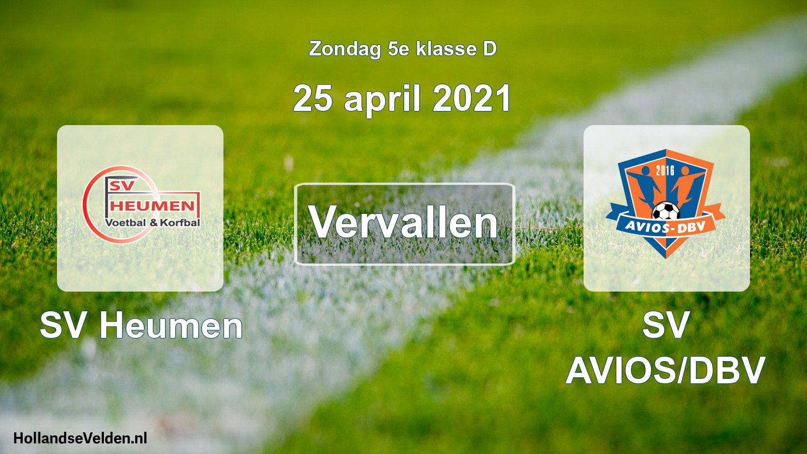 Scheduled Match: SV Heumen - SV AVIOS/DBV (25 April 2021)