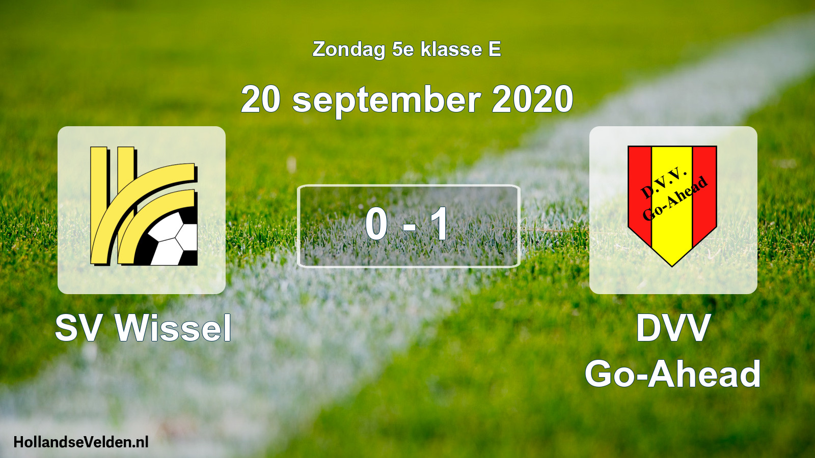 Total number of matches played: SV Wissel - DVV Go-Ahead 0 - 1 (20 September 2020)