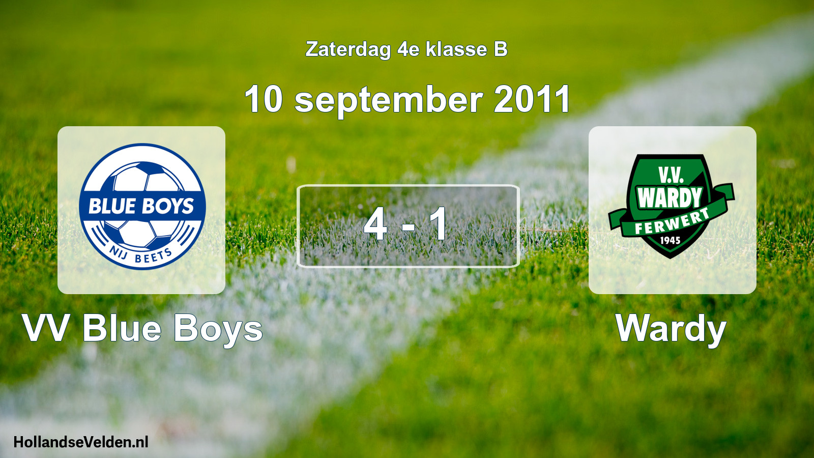 Total number of matches played: VV Blue Boys - Wardy 4 - 1 (10 September 2011)