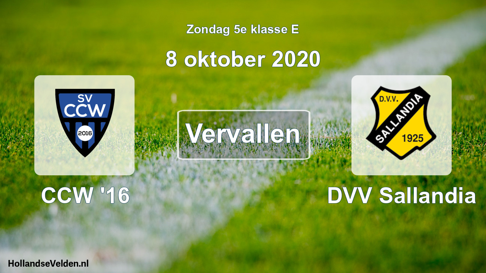 Scheduled Match: CCW '16 - DVV Sallandia (8 October 2020)