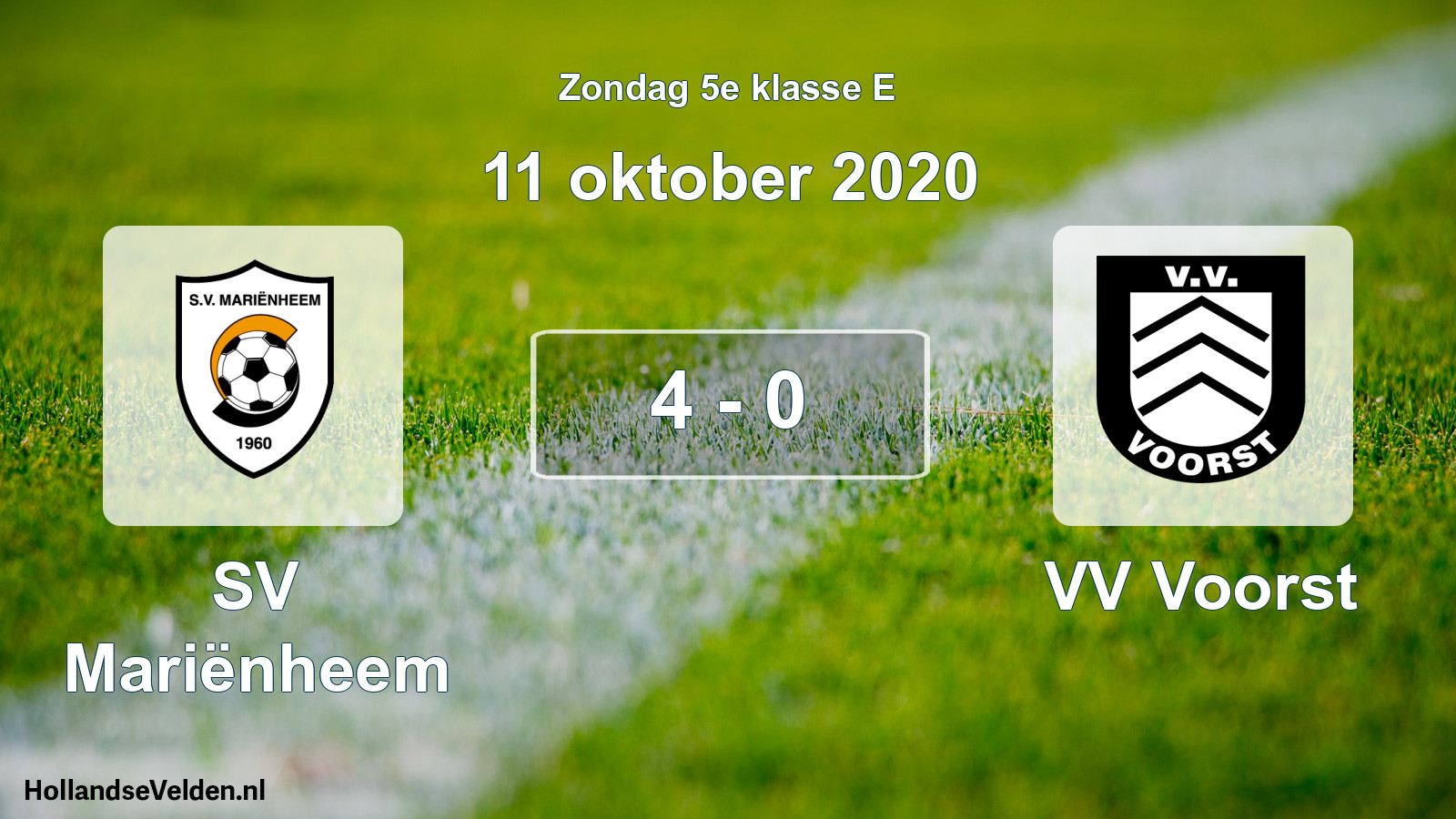 Total number of matches played: SV Mariënheem - VV Voorst 4 - 0 (11 October 2020)