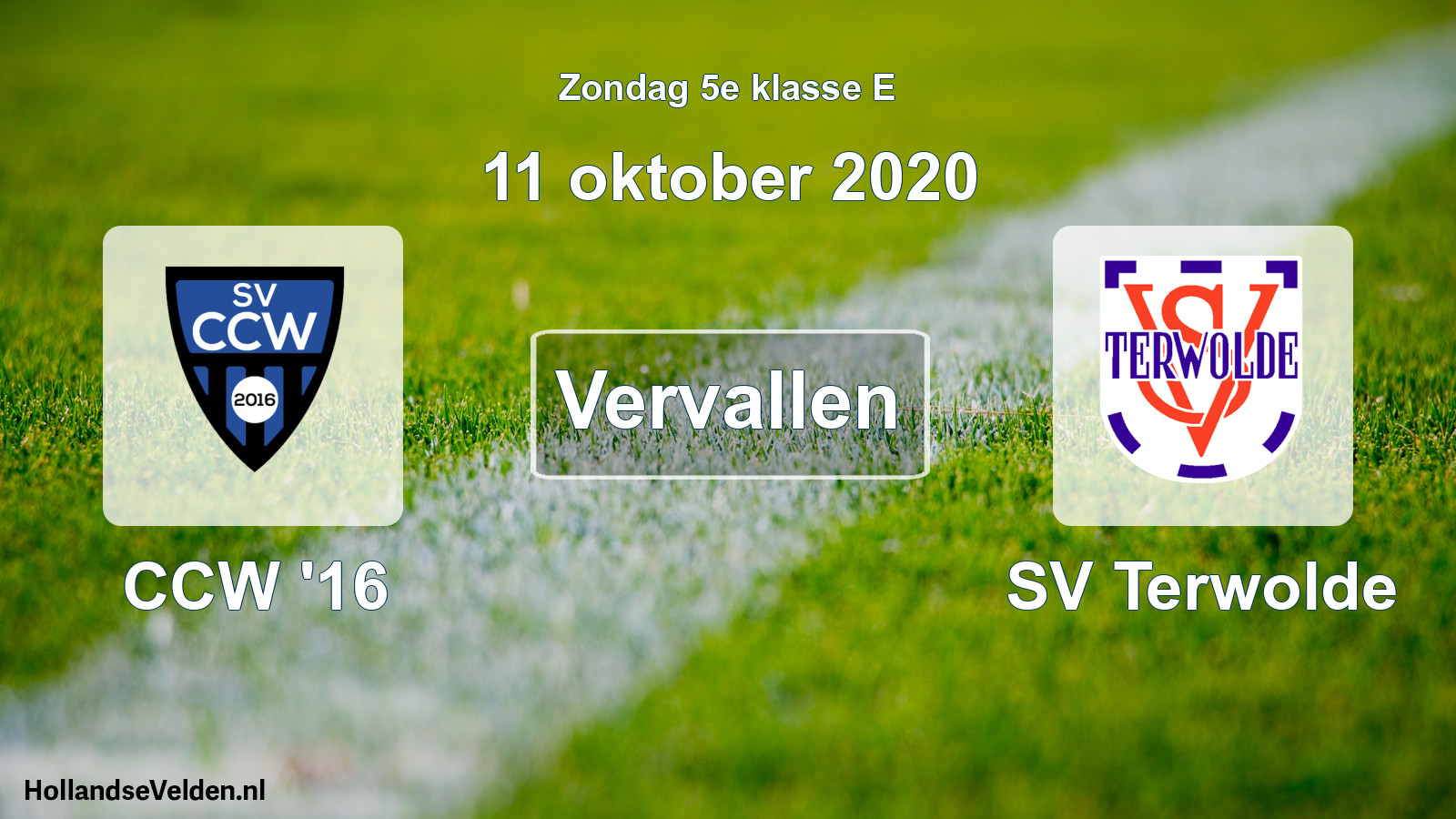 Scheduled Match: CCW '16 - SV Terwolde (11 October 2020)