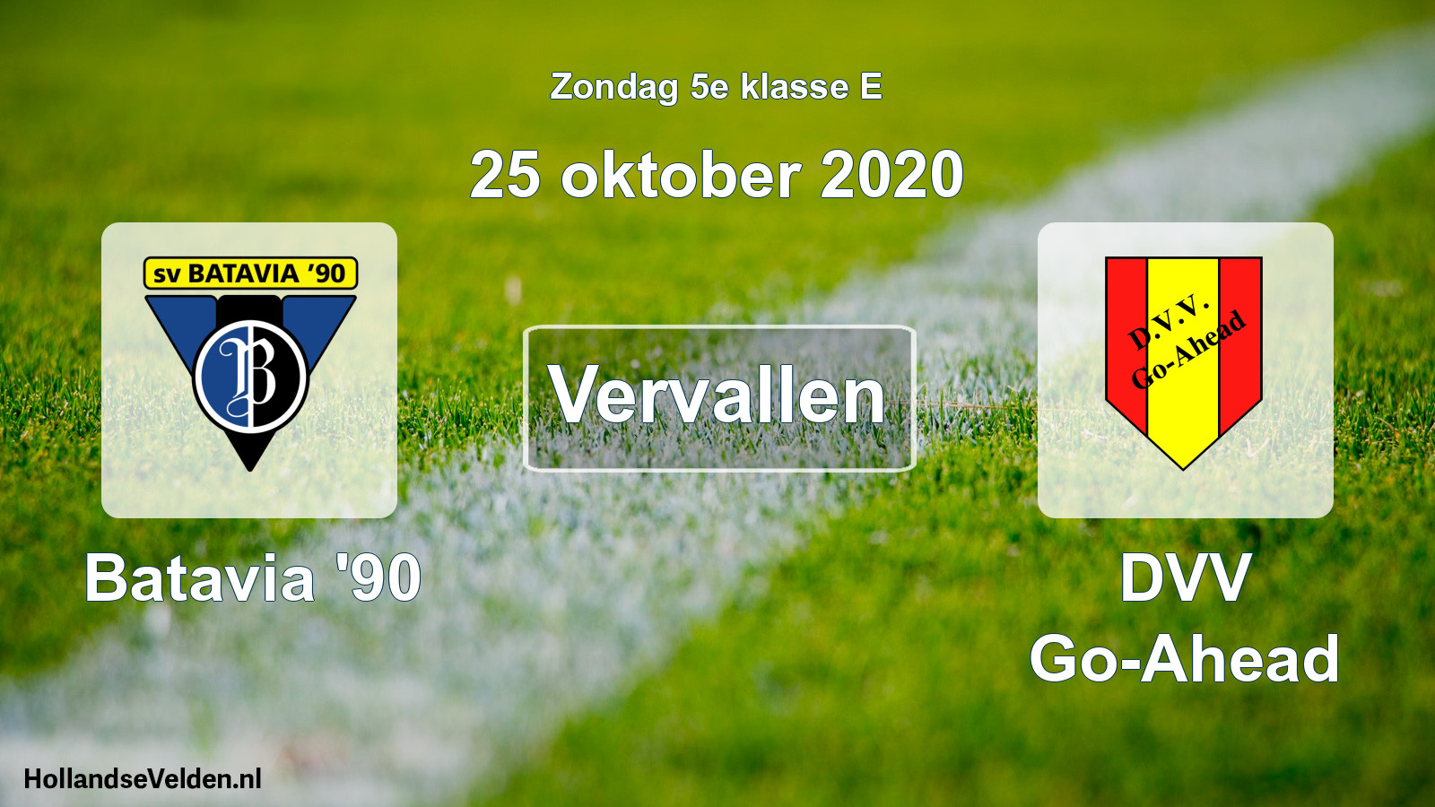 Scheduled Match: Batavia '90 - DVV Go-Ahead (25 October 2020)