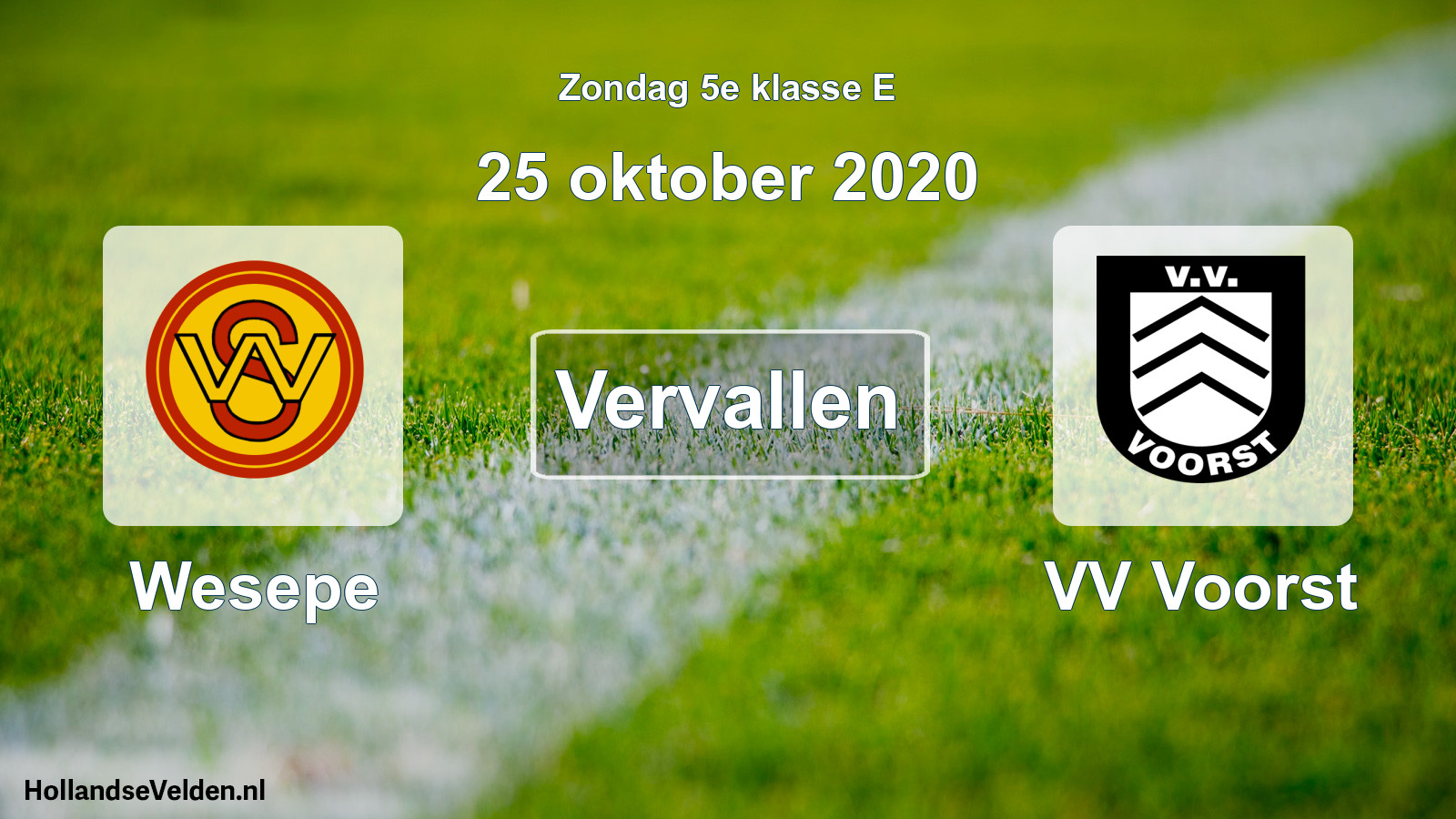 Scheduled Match: Wesepe - VV Voorst (25 October 2020)