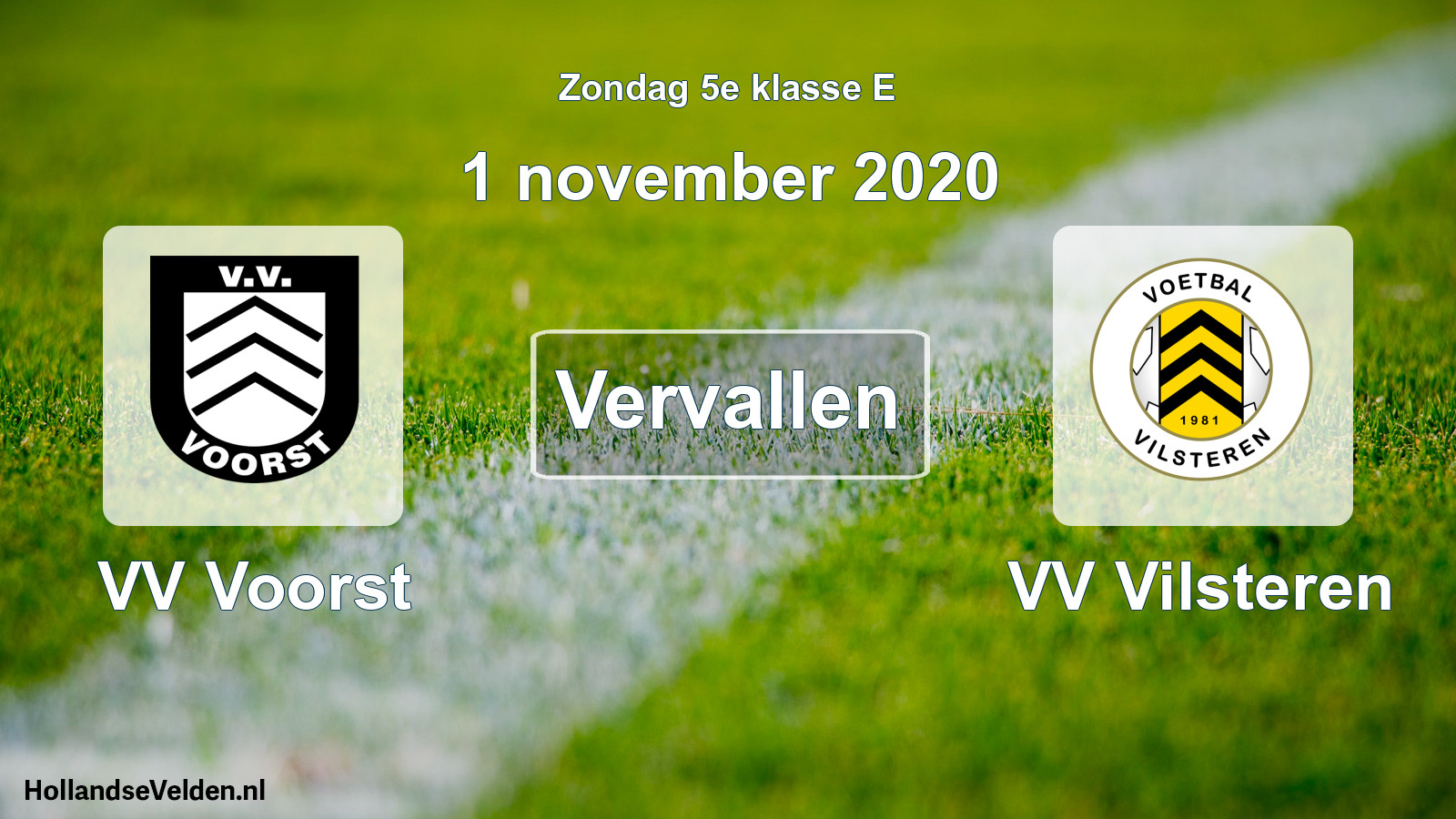 Scheduled Match: VV Voorst - VV Vilsteren (1 November 2020)