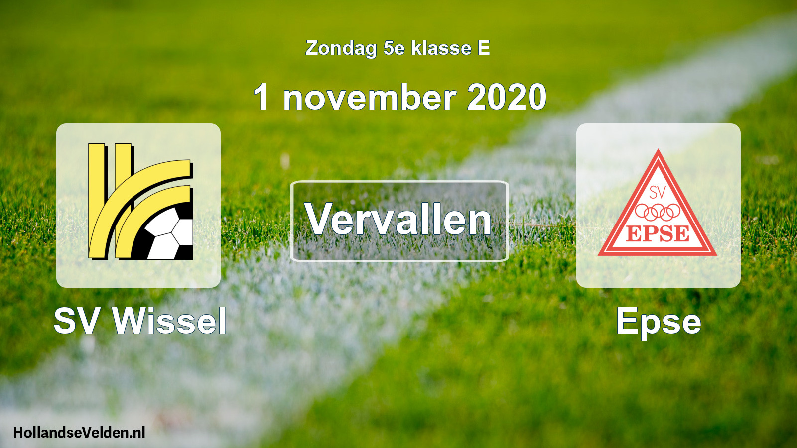Scheduled Match: SV Wissel - Epse (1 November 2020)
